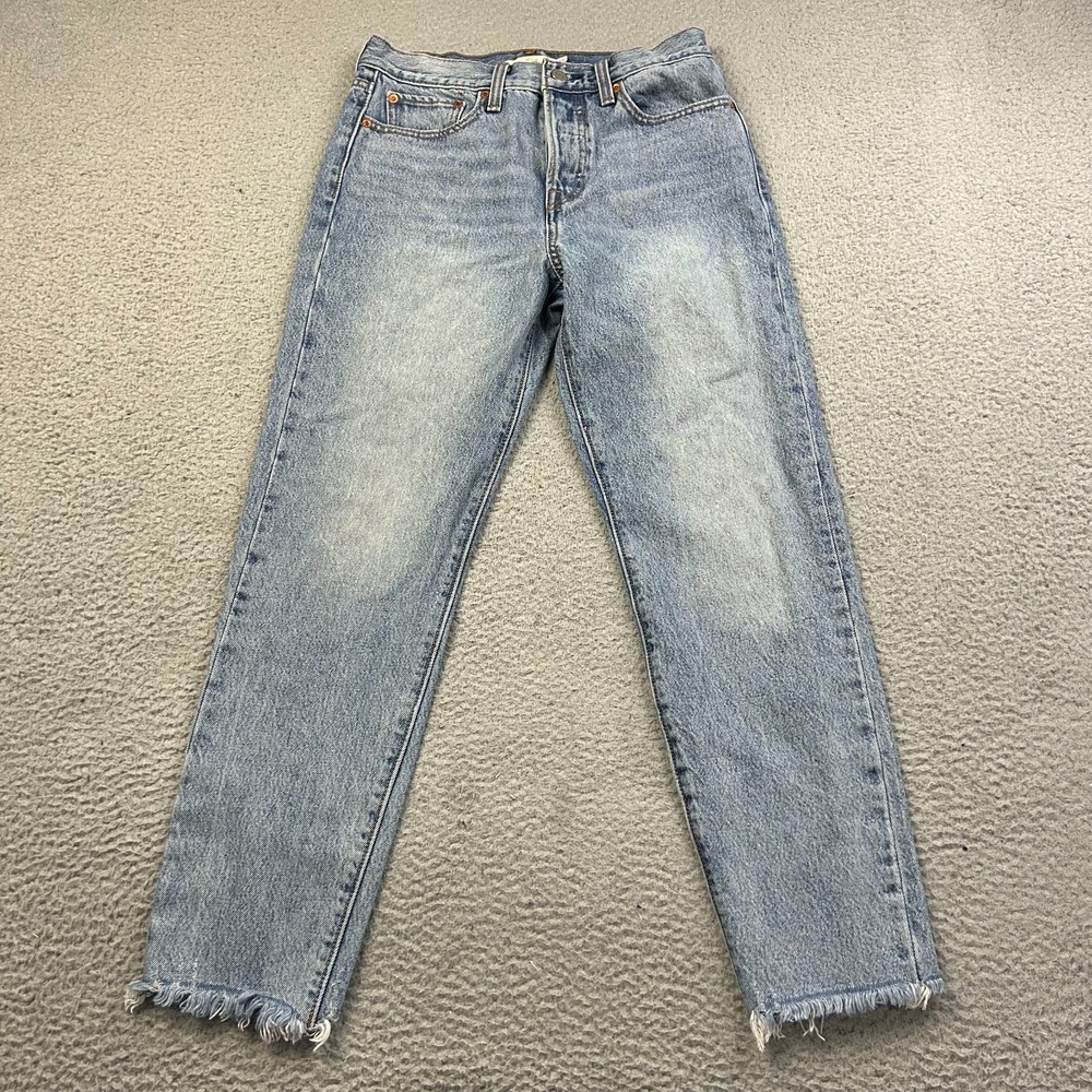 Levis Jeans Womens 27 Blue Denim Wedgie Icon Fit BIG E Premium Light Wash
